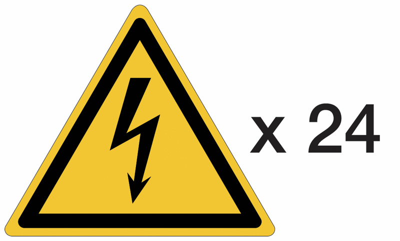 Prix Spécial - Pack de pictogrammes autocollants ISO 7010 Danger électrique W012