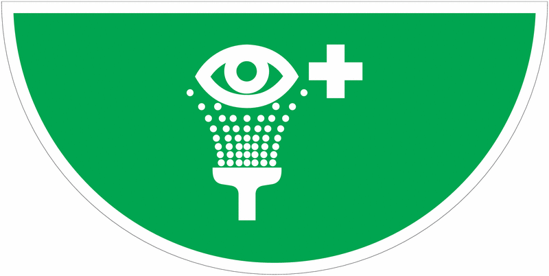 Marquage au sol ISO 7010 avec pictogramme "Rinçage oculaire"- E011