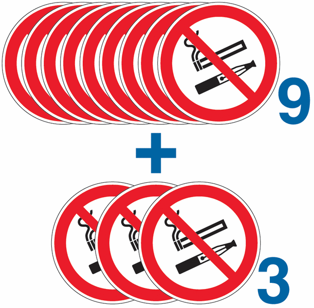 Lot d’autocollants “interdiction de vapoter et de fumer”