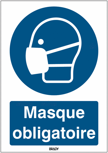 Autocollant ToughWash® avec texte ISO 7010 - Masque obligatoire - M016