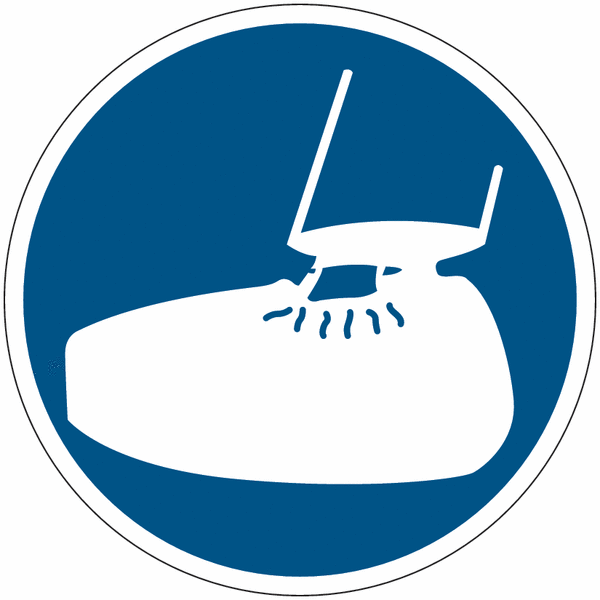 Autocollant ToughWash® avec pictogramme "Port obligatoire de surchaussures"