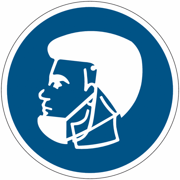 Autocollant ToughWash® avec pictogramme "Masque de barbe obligatoire"