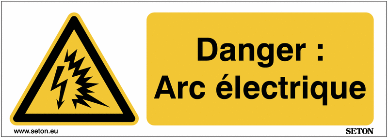 Panneaux ISO 7010 horizontaux Danger : Arc électrique - W042