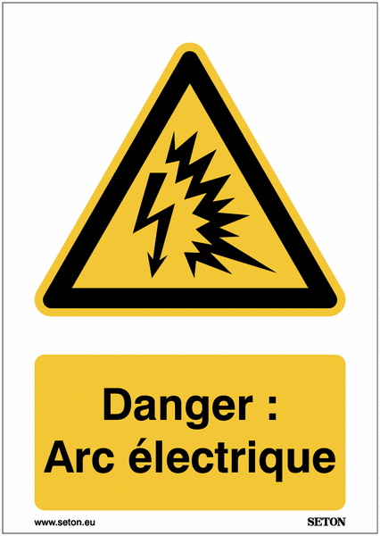 Panneaux ISO 7010 A3/A4/A5 Danger : Arc électrique - W042