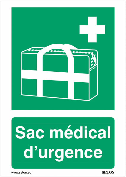 Panneaux ISO 7010 A3/A4/A5 Sac médical d’urgence - E027