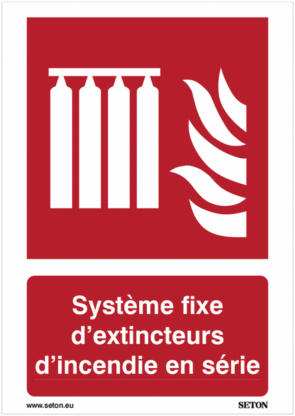 Panneaux ISO 7010 A3/A4/A5 Système fixe d’extincteurs d’incendie en série - F008
