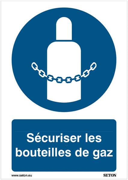 Panneaux ISO 7010 A3/A4/A5 Sécuriser les bouteilles de gaz - M046