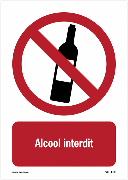 Panneaux et autocollants A2/A3/A4/A5 - Alcool interdit