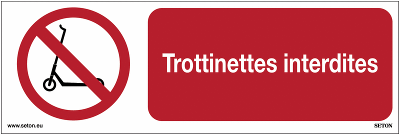 Panneaux horizontaux - Trottinettes interdites
