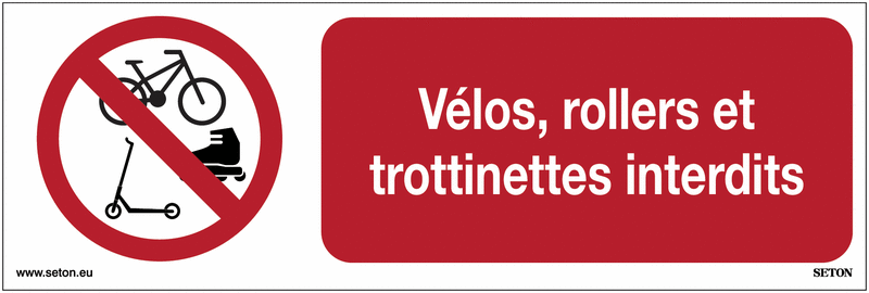 Panneaux horizontaux Vélos, rollers et trottinettes interdits