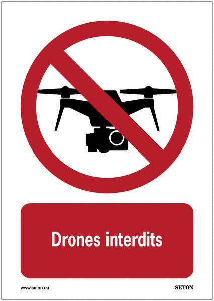 Panneaux et autocollants A2/A3/A4/A5 - Drones interdits