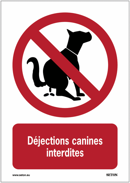 Panneaux et autocollants - Déjections canines interdites