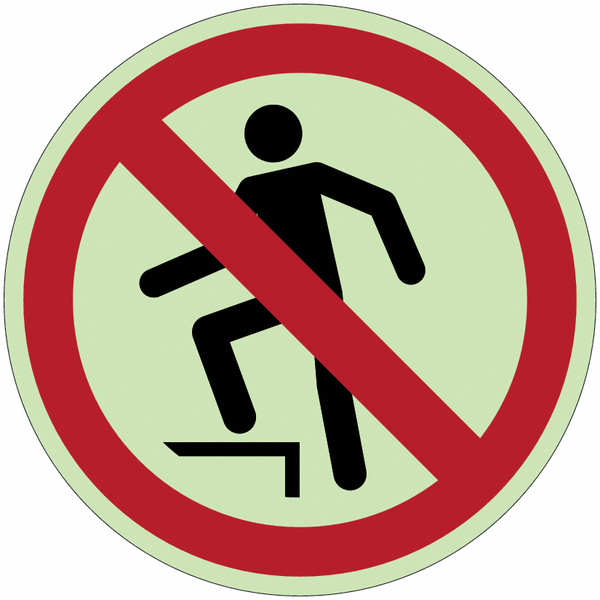 Panneaux photoluminescents ISO 7010 "Interdiction de marcher sur la surface" - P019