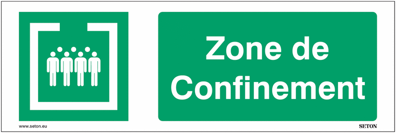 Panneaux et autocollants horizontaux - Zone de Confinement - avec texte