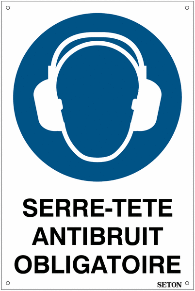 Panneau d'obligation grand format ISO 7010 - M003 - Equipement anti-bruit obligatoire