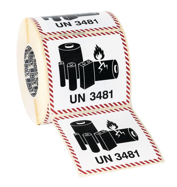 Etiquettes d'emballage adhésives - Batteries ou piles au lithium