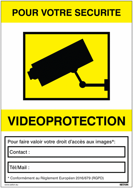 Panneaux et autocollants de vidéosurveillance conformes au RGPD