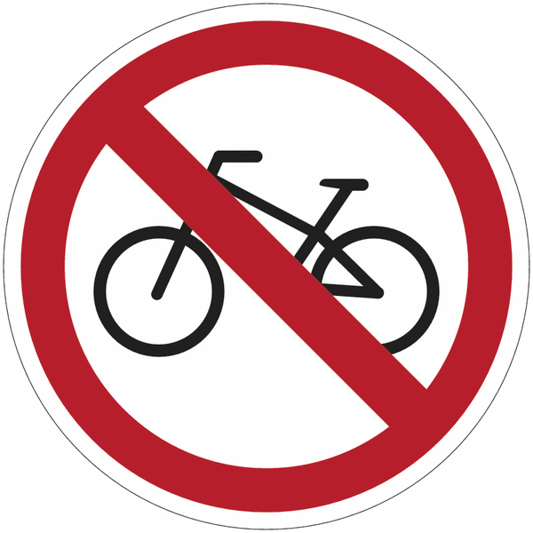 Panneaux et autocollants "interdit aux vélos"