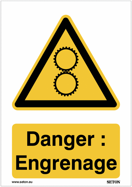Panneaux A3/A4/A5 - Danger : Engrenage