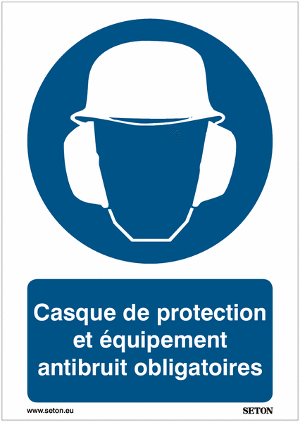 Panneaux A3/A4/A5 - Casque de protection et équipement antibruit obligatoires