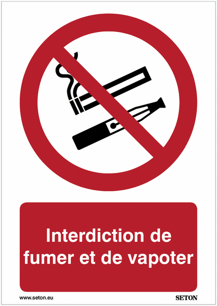 Panneaux A3/A4/A5 - Interdiction de fumer et de vapoter