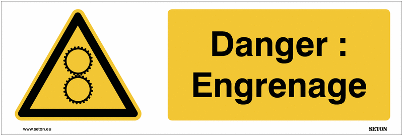 Panneaux horizontaux - Danger : Engrenage