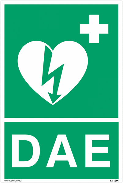 Signalétique DAE "Défibrillateur automatique externe pour le cœur"