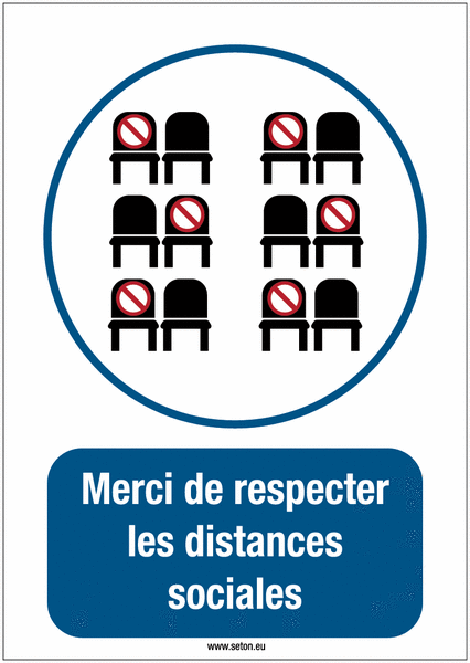 Panneaux et autocollants d'obligation - Merci de respecter les distances sociales - Transport