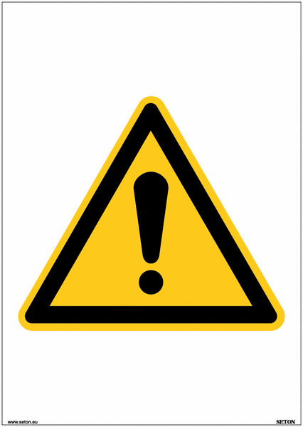 Panneau danger ISO 7010 A4 - "Danger général" - W001