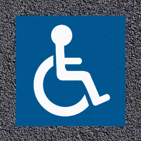 Marquage au sol thermoplastique : accès pour personnes handicapées