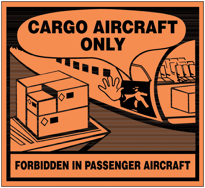 Etiquettes cargo "Do not load in passenger aircraft"
