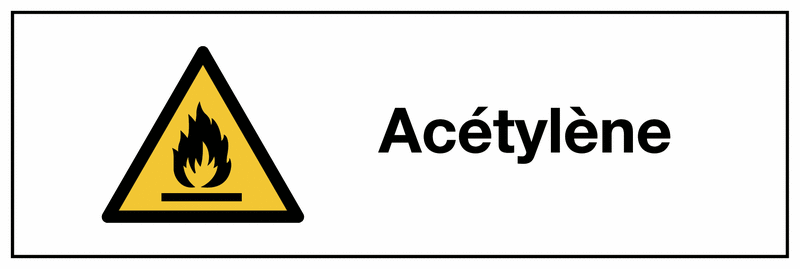 Signalisation des produits dangereux - Acétylène