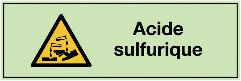 Signalisation photoluminescente de produits dangereux - Acide sulfurique