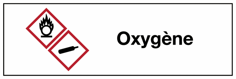 Etiquette CLP - Oxygène - GHS03/GHS04