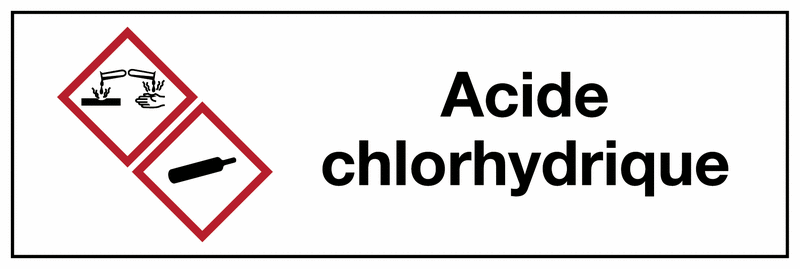 Etiquette CLP - Acide chlorhydrique - GHS05/GHS04