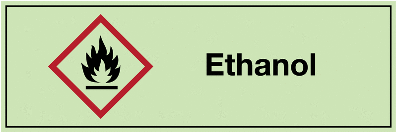 Etiquette CLP photoluminescente - Ethanol - GHS02