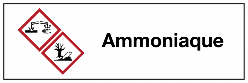 Etiquette CLP - Ammoniaque - GHS05/GHS09