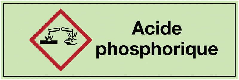 Etiquette CLP photoluminescente - Acide phosphorique - GHS05