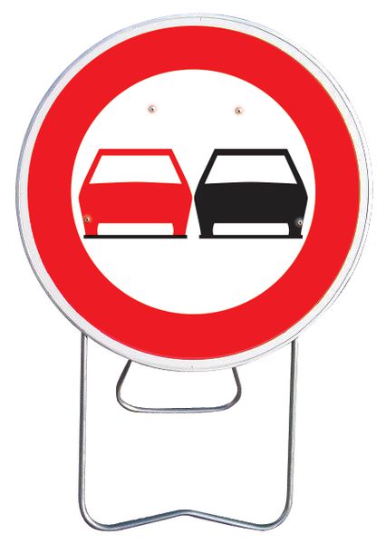 Panneau de signalisation temporaire - Interdiction de dépasser