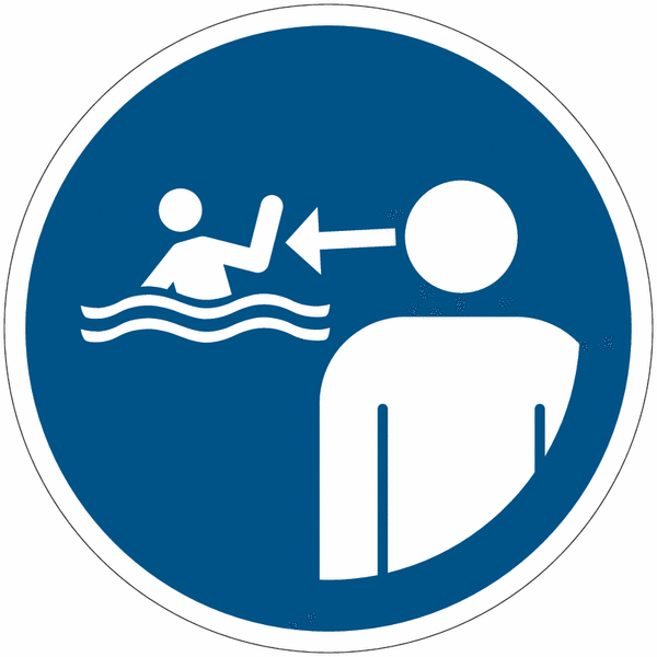 Pictogramme ISO 7010 "Surveiller les enfants en environnement aquatique" en aluminium - M054