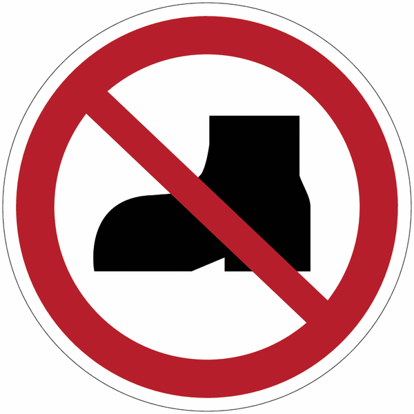 Pictogramme ISO 7010 "Chaussures d'extérieur interdites" - P060