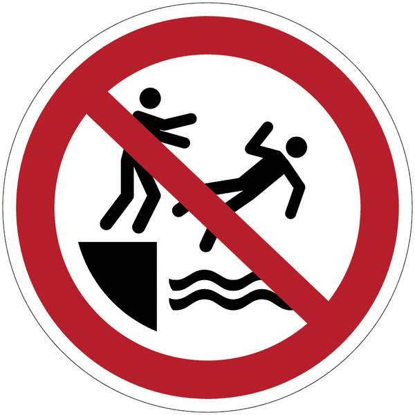 Pictogramme ISO 7010 "Ne pas pousser les personnes à l'eau" - P062