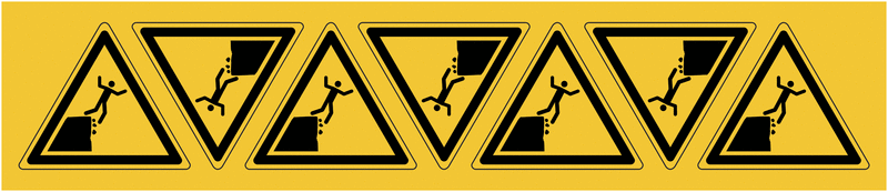 Pictogramme ISO 7010 "Danger, bord de la falaise instable" - W052