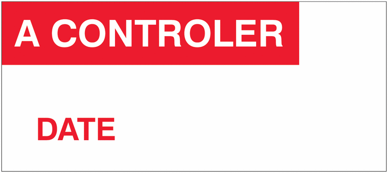 Etiquettes de contrôle repositionnables avec texte - A contrôler