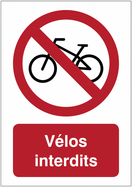 Panneaux et autocollants - Vélos interdits