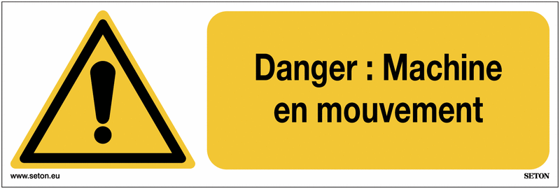 Panneaux et autocollants ISO 7010 - Danger: Machine en mouvement - W001