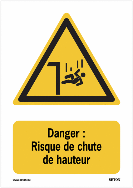 Panneaux A2/A3/A4 - Danger : Risque de chute de hauteur