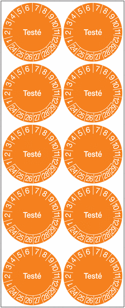 Pastilles calendrier rondes avec texte en polyester laminé - Testé