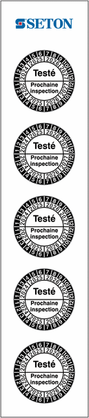 Pastilles calendrier " Testé / Prochaine inspection " vinyle