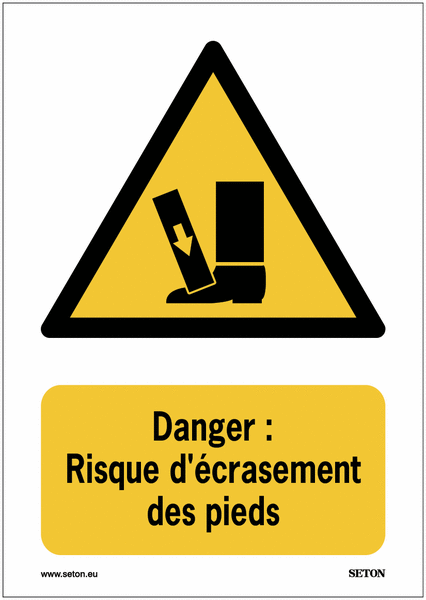 Panneaux A3/A4/A5 - Danger : Risque d'écrasement des pieds